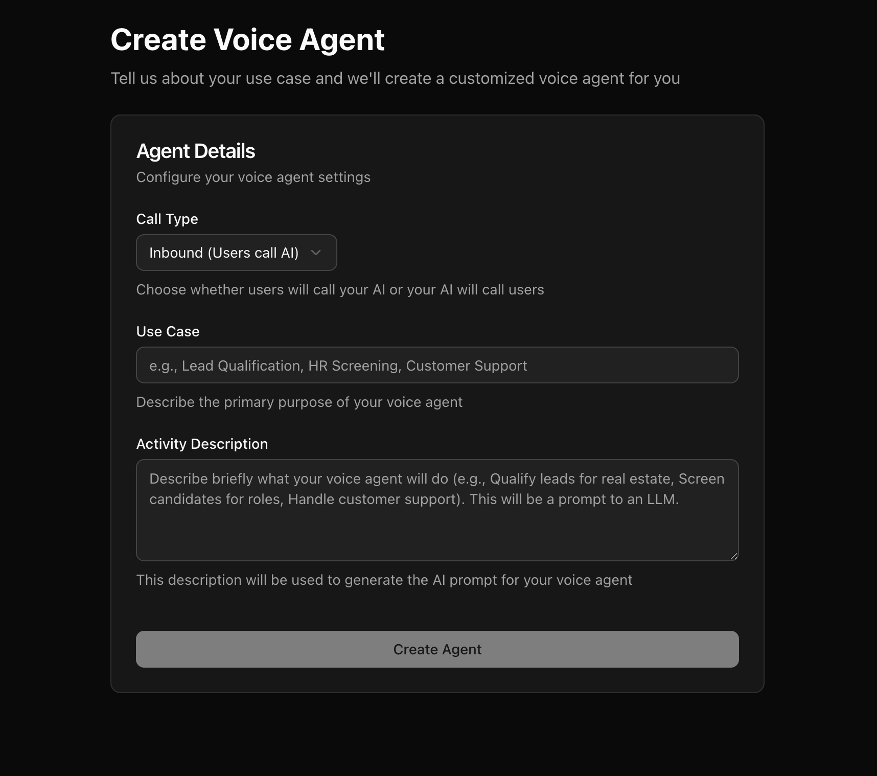 Hozz létre Voice Agentet